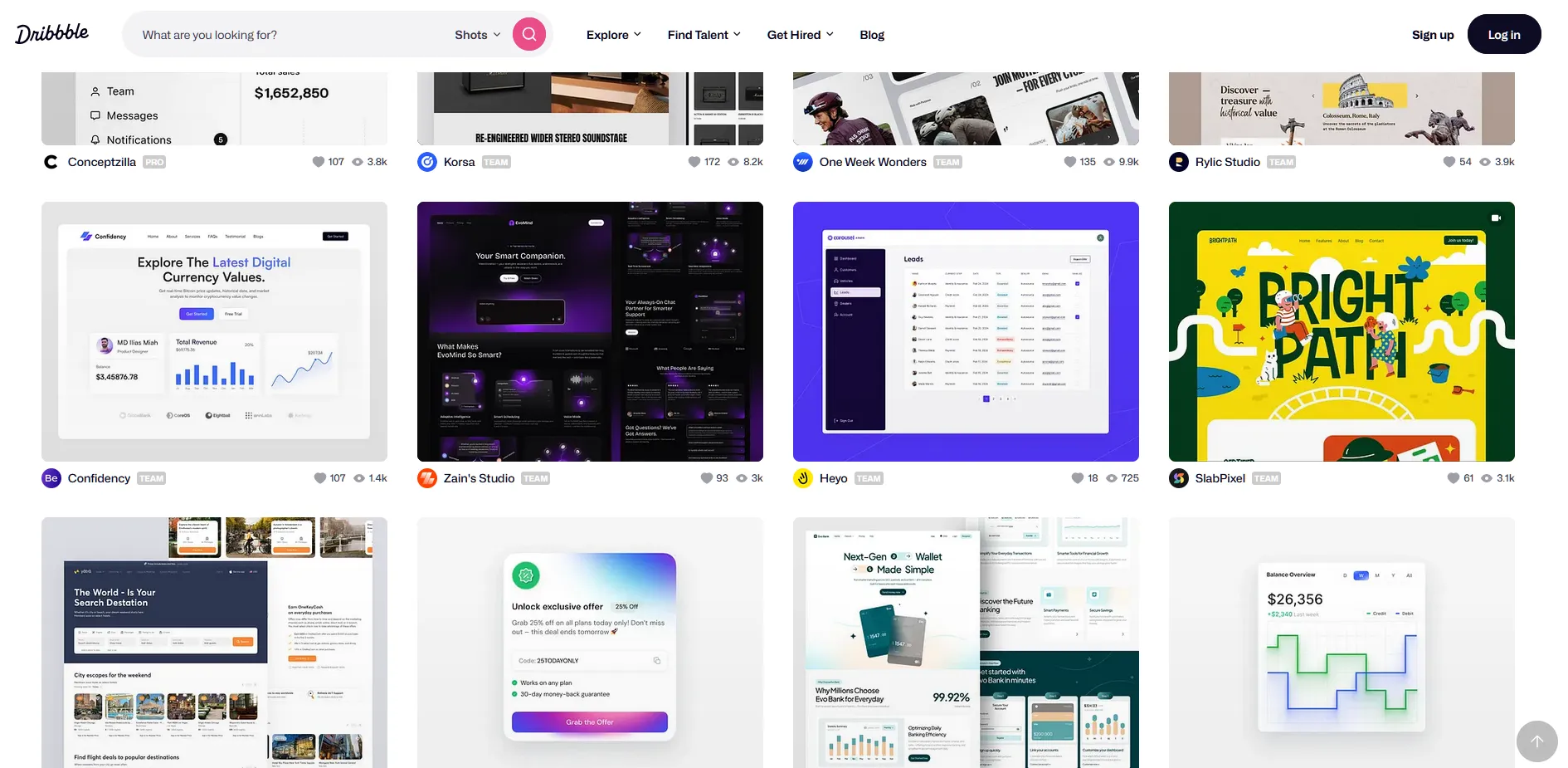 Dribbble preview