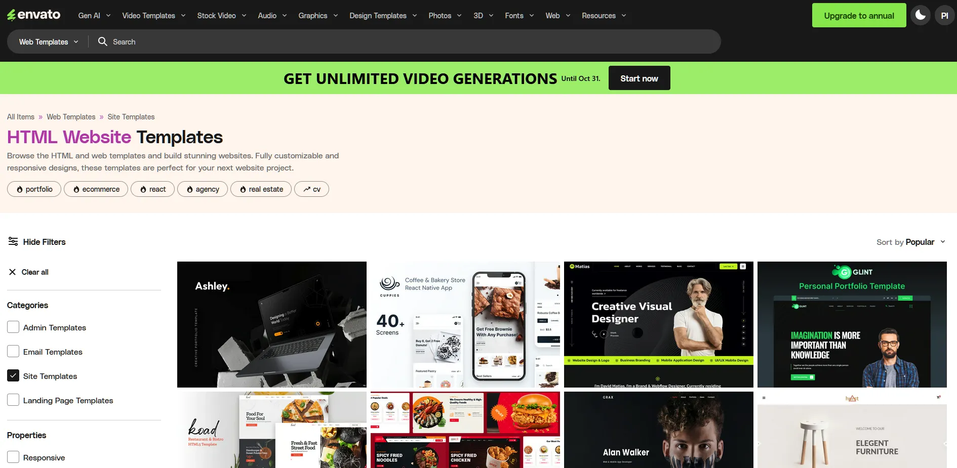 Example site preview